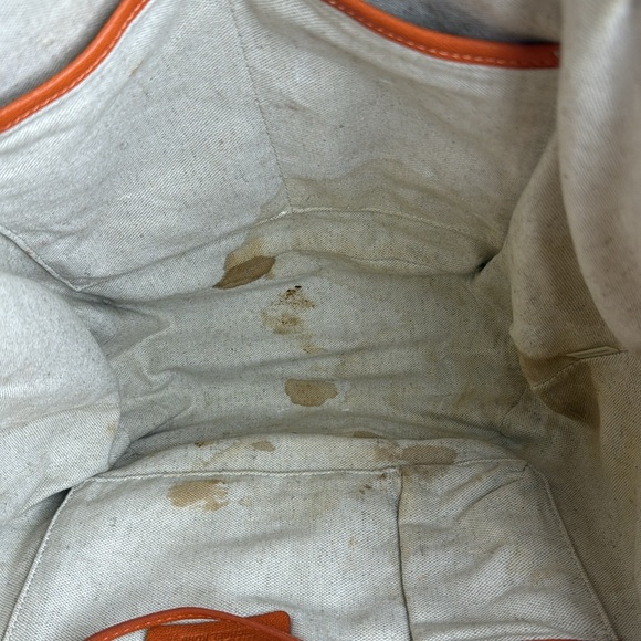 (P4) MICHAEL Michael Kors
Santori raffia and leather basket bag in beige/orange - Picture 10 of 14